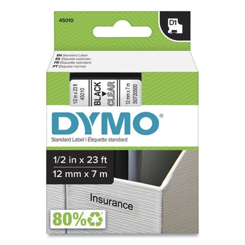 DYMO D1 High-performance Polyester Removable Label Tape 0.5 X 23 Ft Black On Clear - Technology - DYMO®