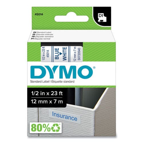 DYMO D1 High-performance Polyester Removable Label Tape 0.5 X 23 Ft Blue On White - Technology - DYMO®