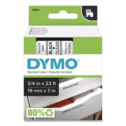 DYMO D1 High-performance Polyester Removable Label Tape 0.75 X 23 Ft Black On Clear - Technology - DYMO®