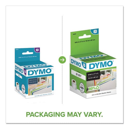 DYMO Labelwriter 1-up File Folder Labels 0.56 X 3.43 White 130 Labels Roll 2 Rolls/pack - Technology - DYMO®