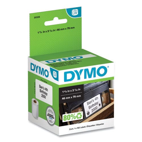 DYMO Labelwriter Vhs Top Labels 1.8 X 3.1 White 150 Labels/roll - Technology - DYMO®