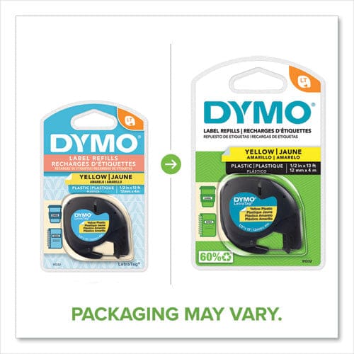 DYMO Letratag Plastic Label Tape Cassette 0.5 X 13 Ft Yellow - Technology - DYMO®