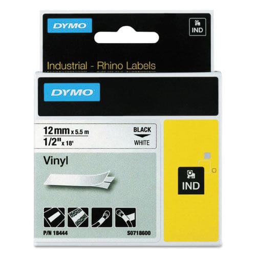 DYMO Rhino Permanent Vinyl Industrial Label Tape 0.5 X 18 Ft White/black Print - Technology - DYMO®