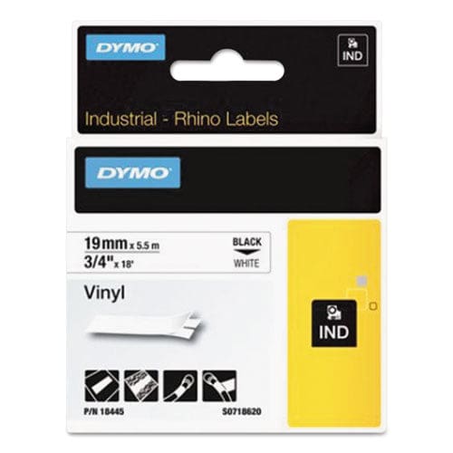 DYMO Rhino Permanent Vinyl Industrial Label Tape 0.75 X 18 Ft White/black Print - Technology - DYMO®