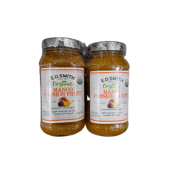 E.D. Smith E.D. Smith Organic Peach Mango Passion Fruit Spread, 27.5 Ounce Jar (Pack of 2)