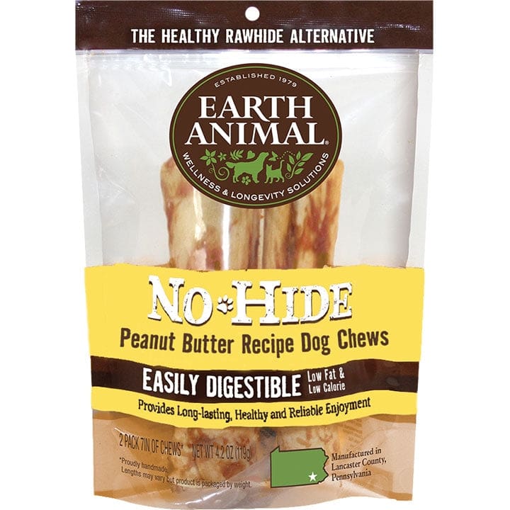 Earth Animal No Hide Chews Peanut Butter Medium (2 Pack) - Pet Supplies - Earth Animal