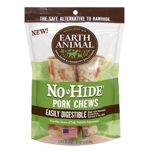 Earth Animal No Hide Pork Chews Dog Treats; 4 Inch; 2 Pack - Pet Supplies - Earth Animal
