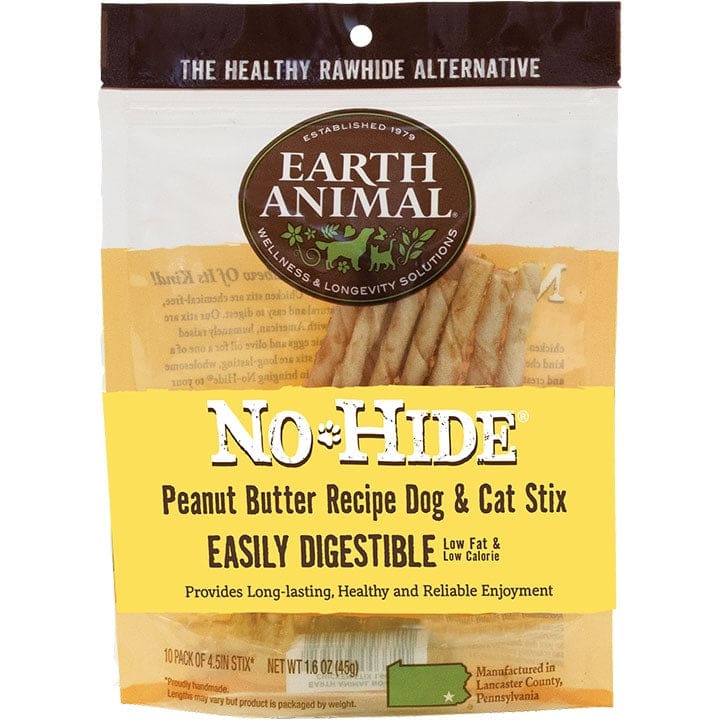 Earth Animal Nohide Peanut Butter Stix 10 Pk - Pet Supplies - Earth Animal