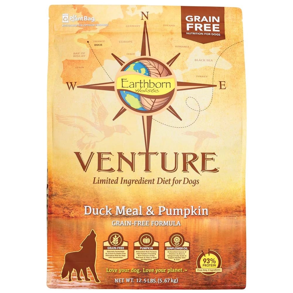 Earthborn Holistic Venture Grain Free Duck and Pumpkin 12.5Lb - Pet Supplies - Earthborn