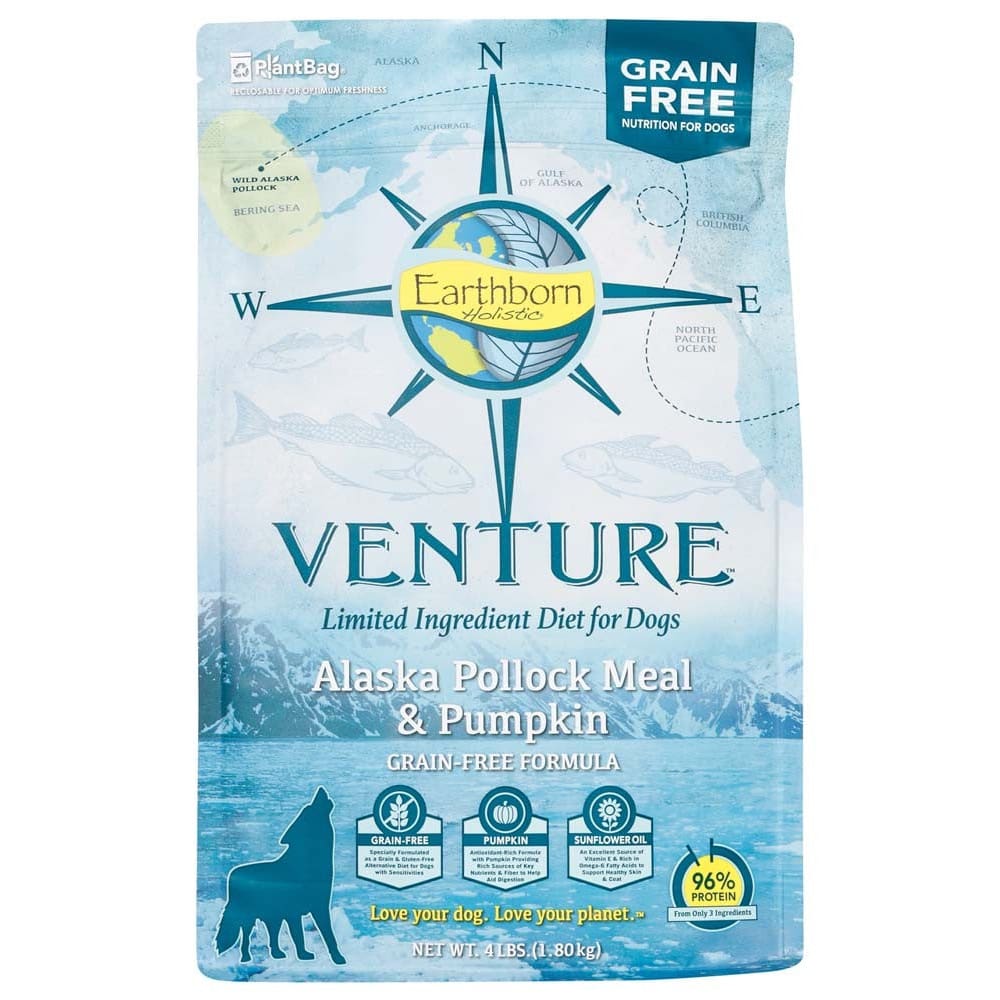 Earthborn Holistic Venture Grain Free Pollock and Pumpkin 4Lb - Pet Supplies - Earthborn