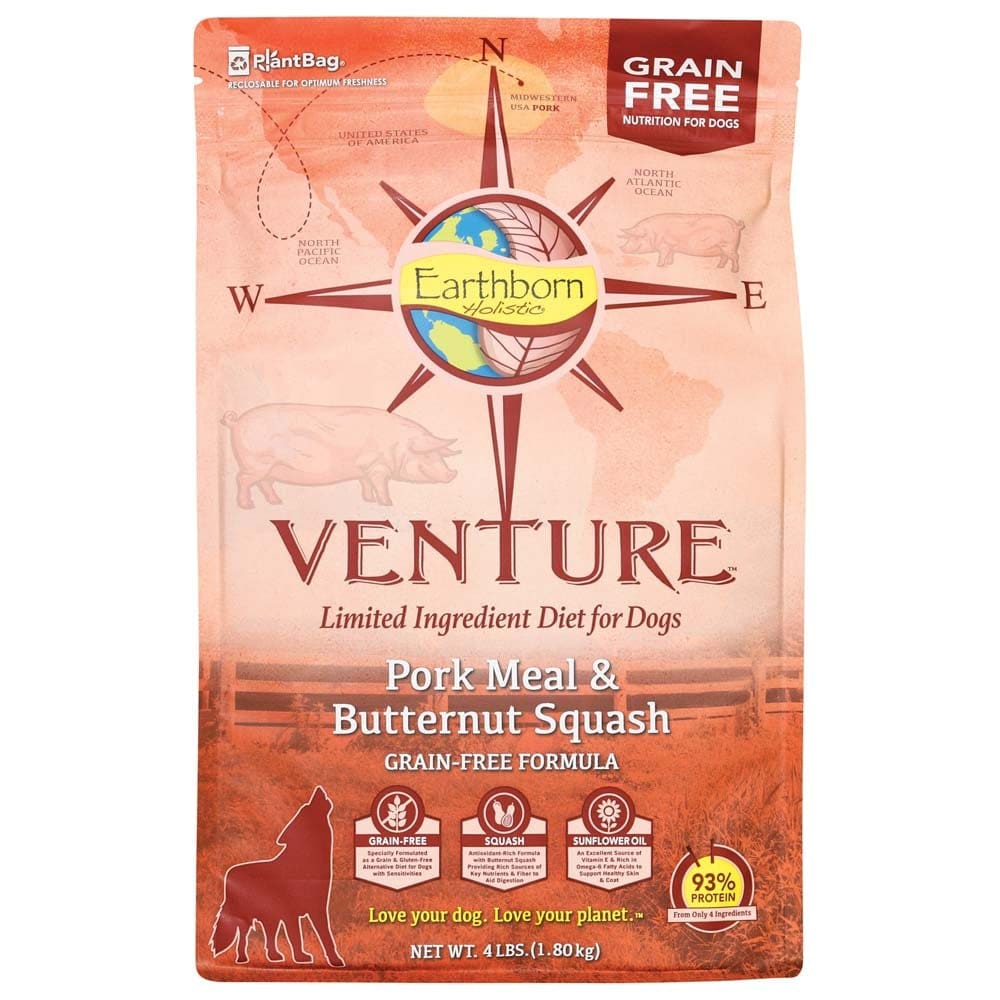 Earthborn Holistic Venture Grain Free Pork and Butternut Squash 4Lb - Pet Supplies - Earthborn