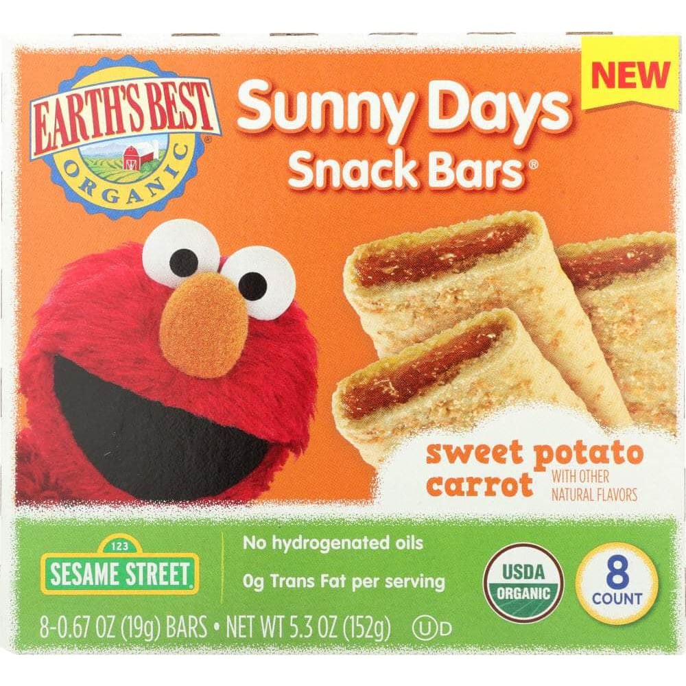 Earths Best Earths Best Snack Bar Sunny Days Sweet Potato Carrot, 5.3 oz