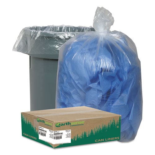 Earthsense Commercial Linear Low Density Clear Recycled Can Liners 33 Gal 1.25 Mil 33 X 39 Clear 10 Bags/roll 10 Rolls/carton - Janitorial &