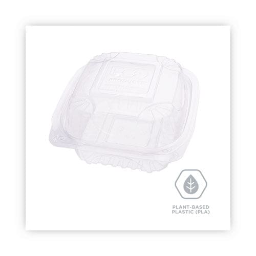 Eco-Products Clear Clamshell Hinged Food Containers 6 X 6 X 3 Plastic 80/pack 3 Packs/carton - Food Service - Eco-Products®