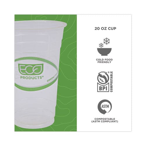 Eco-Products Greenstripe Renewable And Compostable Cold Cups 20 Oz Clear 50/pack 20 Packs/carton - Food Service - Eco-Products®