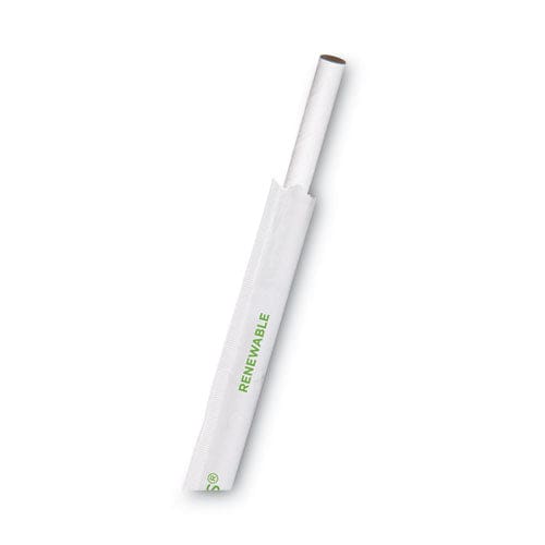 Eco-Products Jumbo Wrapped Paper Straw 7.75 6 Mm Diameter White 3,000/carton - Food Service - Eco-Products®