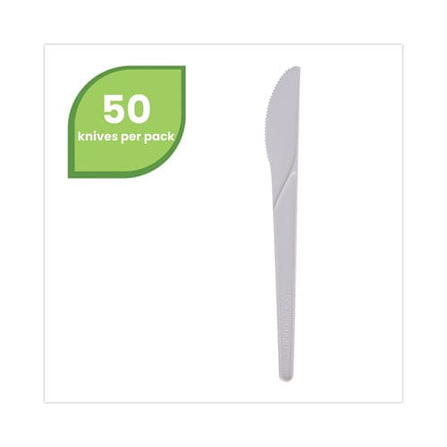 Eco-Products Plantware Compostable Cutlery Knife 6 Pearl White 50/pack 20 Pack/carton - Food Service - Eco-Products®
