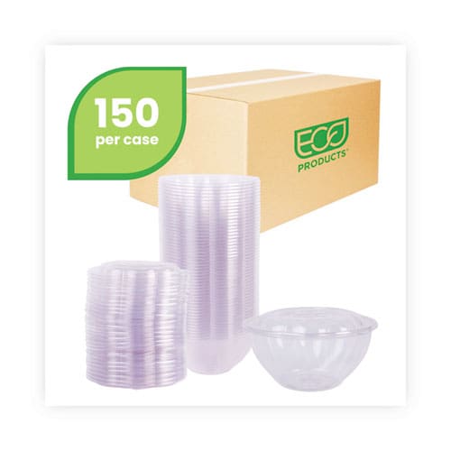 Eco-Products Renewable And Compostable Salad Bowls With Lids 32 Oz Clear Plastic 50/pack 3 Packs/carton - Food Service - Eco-Products®