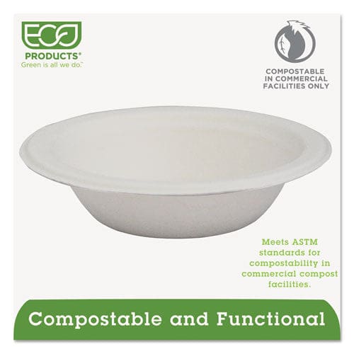 Eco-Products Renewable And Compostable Sugarcane Bowls 12 Oz Natural White 50/pack 20 Packs/carton - Food Service - Eco-Products®