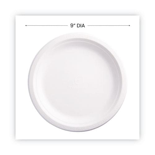 Eco-Products Renewable And Compostable Sugarcane Plates 9 Dia Natural White 50/packs - Food Service - Eco-Products®