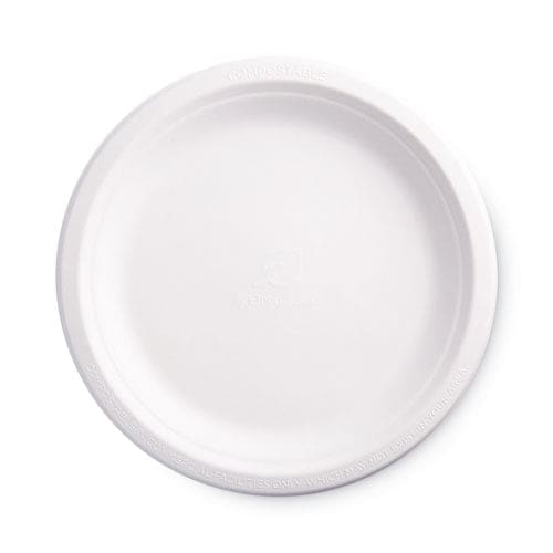 Eco-Products Renewable And Compostable Sugarcane Plates 9 Dia Natural White 50/packs - Food Service - Eco-Products®