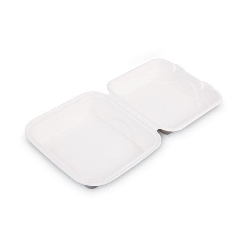 Eco-Products Vanguard Renewable And Compostable Sugarcane Clamshells 1-compartment 8 X 8 X 3 White 200/carton - Food Service - Eco-Products®