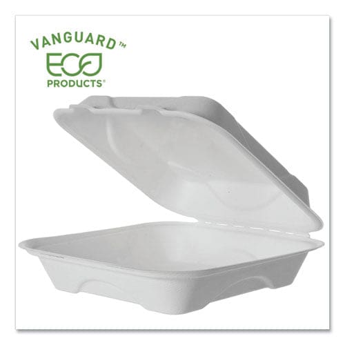 Eco-Products Vanguard Renewable And Compostable Sugarcane Clamshells 1-compartment 9 X 9 X 3 White 200/carton - Food Service - Eco-Products®