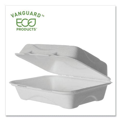Eco-Products Vanguard Renewable And Compostable Sugarcane Clamshells 1-compartment 9 X 6 X 3 White 250/carton - Food Service - Eco-Products®