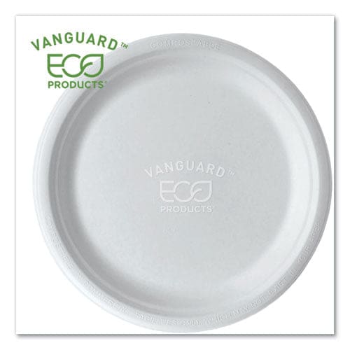 Eco-Products Vanguard Renewable And Compostable Sugarcane Plates 10 Dia White 500/carton - Food Service - Eco-Products®