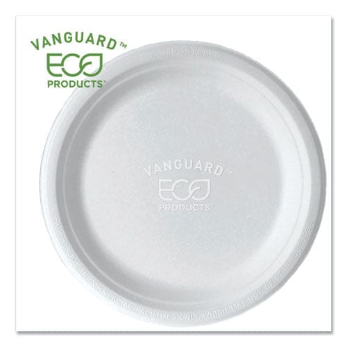 Eco-Products Vanguard Renewable And Compostable Sugarcane Plates 9 Dia White 500/carton - Food Service - Eco-Products®