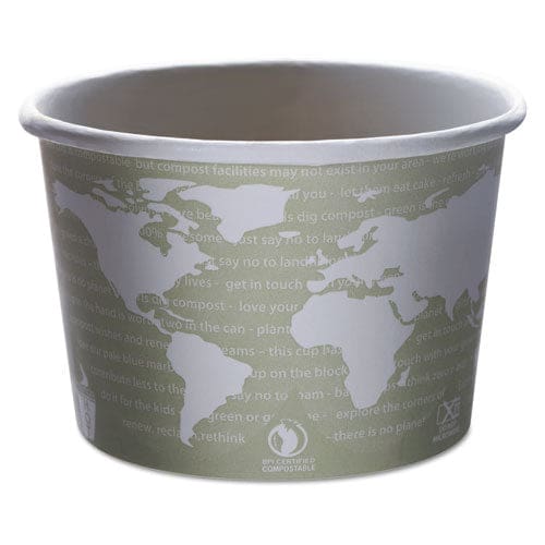 Eco-Products World Art Renewable And Compostable Food Container 12 Oz 4.05 Diameter X 2.5 H Green Paper 25/pack 20 Packs/carton - Food