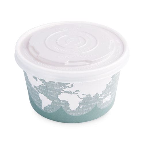 Eco-Products World Art Renewable And Compostable Food Container 12 Oz 4.05 Diameter X 2.5 H Green Paper 25/pack 20 Packs/carton - Food