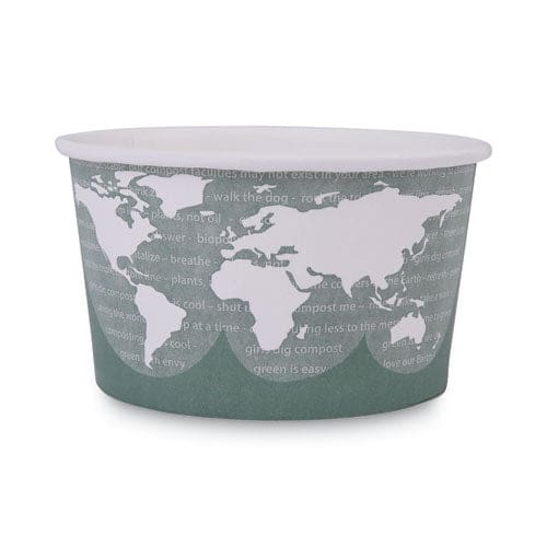 Eco-Products World Art Renewable And Compostable Food Container 12 Oz 4.05 Diameter X 2.5 H Green Paper 25/pack 20 Packs/carton - Food