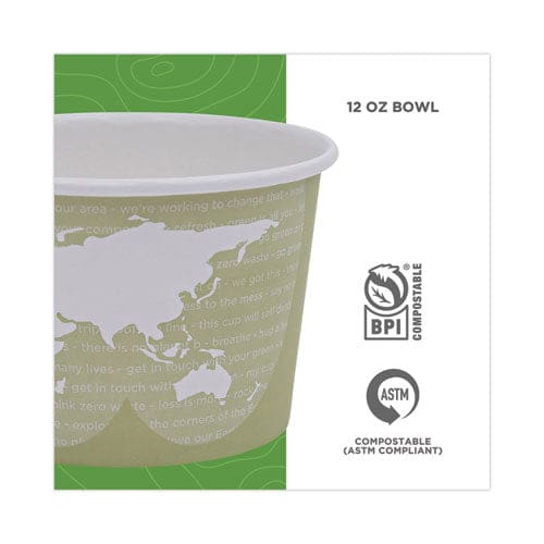 Eco-Products World Art Renewable And Compostable Food Container 16 Oz 4.05 Diameter X 3 H Seafoam Paper 25/pack 20 Packs/carton - Food