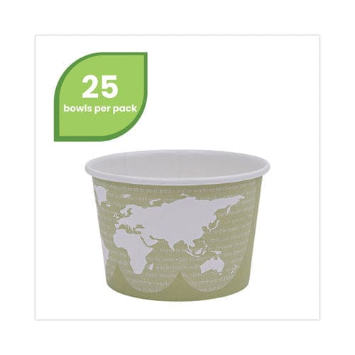 Eco-Products World Art Renewable And Compostable Food Container 16 Oz 4.05 Diameter X 3 H Seafoam Paper 25/pack 20 Packs/carton - Food