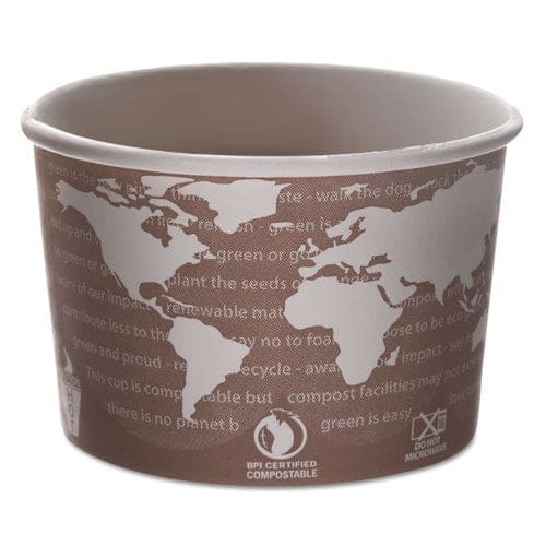 Eco-Products World Art Renewable And Compostable Food Container 8 Oz 3.04 Diameter X 2.3 H Brown Paper 50/pack 20 Packs/carton - Food