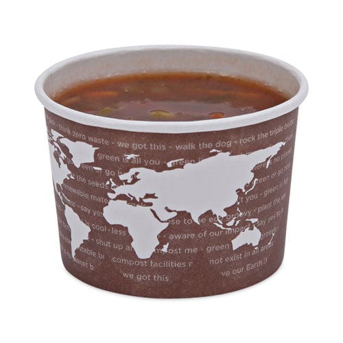 Eco-Products World Art Renewable And Compostable Food Container 8 Oz 3.04 Diameter X 2.3 H Brown Paper 50/pack 20 Packs/carton - Food
