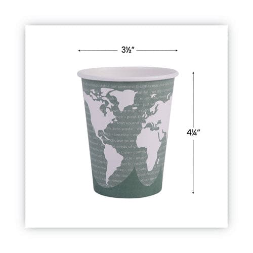 Eco-Products World Art Renewable And Compostable Hot Cups 12 Oz Gray 50/pack - Food Service - Eco-Products®