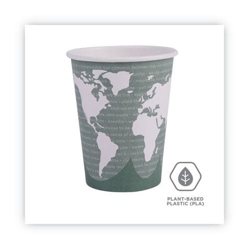 Eco-Products World Art Renewable And Compostable Hot Cups 12 Oz Gray 50/pack - Food Service - Eco-Products®