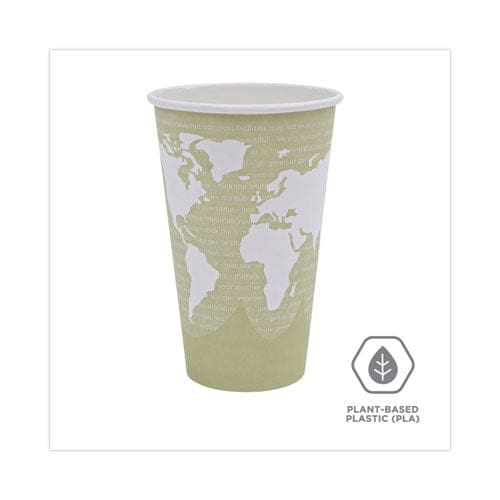 Eco-Products World Art Renewable And Compostable Hot Cups 16 Oz Moss 50/pack - Food Service - Eco-Products®