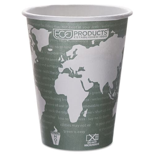 Eco-Products World Art Renewable And Compostable Hot Cups 16 Oz Moss 50/pack - Food Service - Eco-Products®