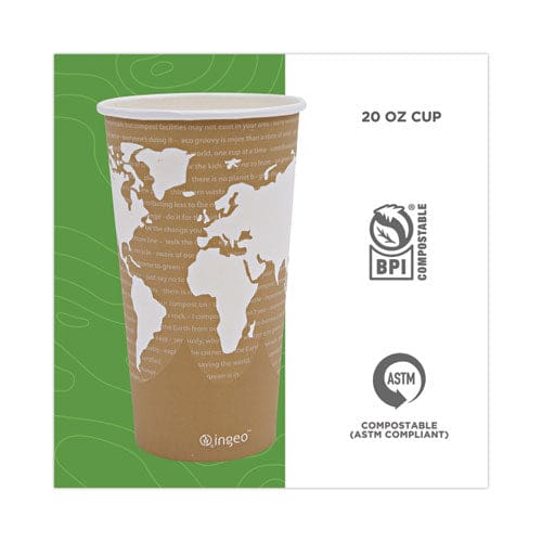 Eco-Products World Art Renewable And Compostable Hot Cups 20 Oz 50/pack 20 Packs/carton - Food Service - Eco-Products®