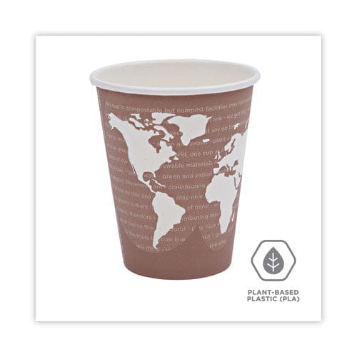 Eco-Products World Art Renewable And Compostable Hot Cups 8 Oz Plum 50/pack - Food Service - Eco-Products®