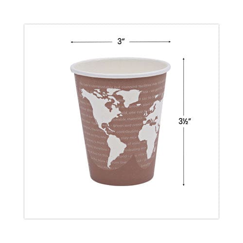 Eco-Products World Art Renewable And Compostable Hot Cups 8 Oz Plum 50/pack - Food Service - Eco-Products®