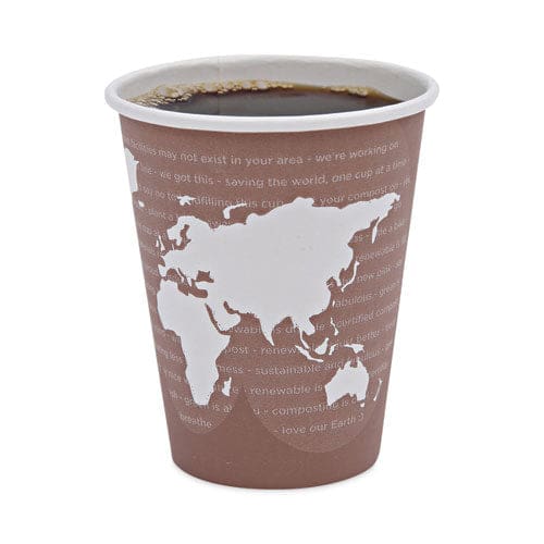 Eco-Products World Art Renewable And Compostable Hot Cups 8 Oz Plum 50/pack - Food Service - Eco-Products®