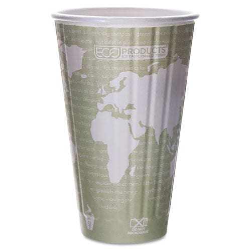 Eco-Products World Art Renewable And Compostable Insulated Hot Cups Pla 16 Oz 40/packs 15 Packs/carton - Food Service - Eco-Products®