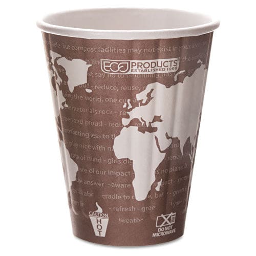 Eco-Products World Art Renewable And Compostable Insulated Hot Cups Pla 16 Oz 40/packs 15 Packs/carton - Food Service - Eco-Products®