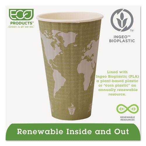 Eco-Products World Art Renewable And Compostable Insulated Hot Cups Pla 16 Oz 40/packs 15 Packs/carton - Food Service - Eco-Products®