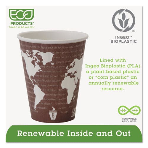 Eco-Products World Art Renewable And Compostable Insulated Hot Cups Pla 8 Oz 40/pack 20 Packs/carton - Food Service - Eco-Products®