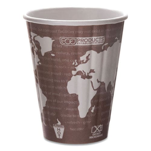 Eco-Products World Art Renewable And Compostable Insulated Hot Cups Pla 8 Oz 40/pack 20 Packs/carton - Food Service - Eco-Products®